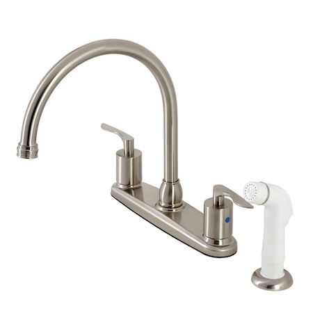Kingston Brass FB798SVLSP Centerset Kitchen Faucet with Plastic Sprayer, Brushed Nickel FB798SVLSP